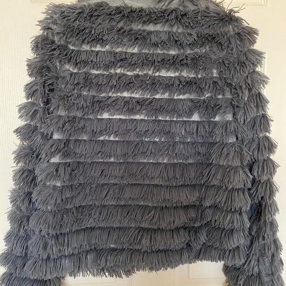 Gray Bohemian Shaggy Fringe Jacket - Picture 7 of 7